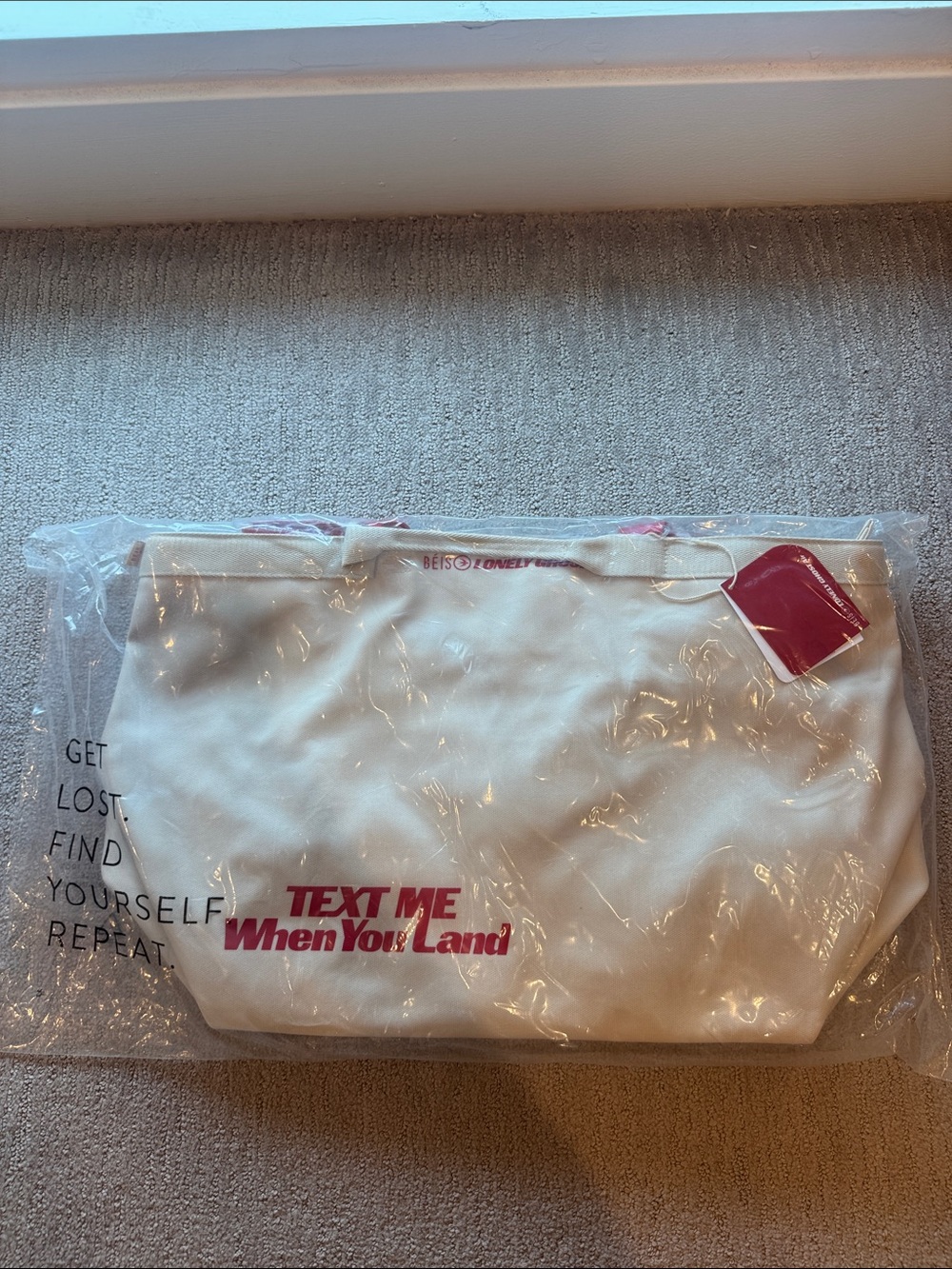 BEIS X Lonely Ghost The Travel Tote in Ghost White